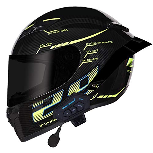 GAOZ Bluetooth Klapphelme Motorrad-Helm, Modularer Leicht Abnehmbar Integralhelme Full-face Helmet Jet-Helm Bluetooth Motocrosshelme Mofa-Helm mit Doppelvisiere, ECE und DOT Zertifiziert (57-62 cm) von GAOZ