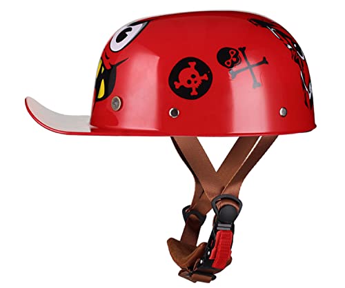 GAOZ Retro Half Shell Helm Erwachsene Light Baseball Cap Motorrad Halbhelme,Vintage Motorrad Jethelme Für Männer Und Frauen,Cruiser Elektroroller Chopper Moped Schädelkappe ECE-Zertifizierung von GAOZ