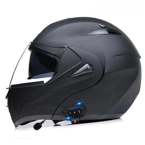 Bluetooth-Modularhelm Für Motorräder Nach Vorne Klappbar Integralhelm Sturzhelm Für Erwachsene Männer Und Frauen A,L(59-60CM) von GAOZITAIGZ