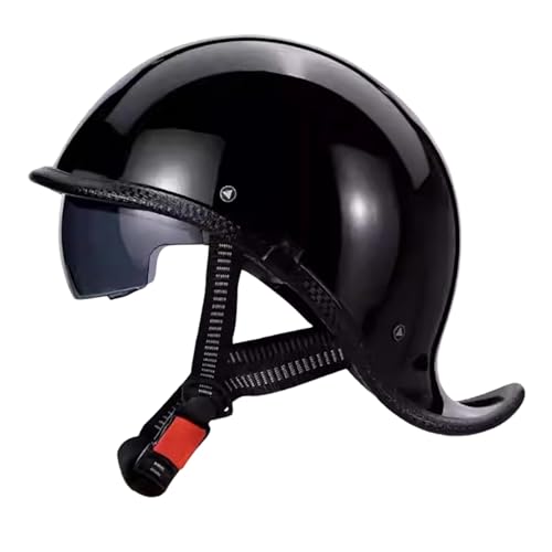 Halber Motorradhelm Schutzhelm Retro Motorrad Erwachsene Moped Helm Mit Sonnenblende Für Männer Und Frauen Scooter Cruiser Kürbishelm D,XXL(61-62CM) von GAOZITAIGZ