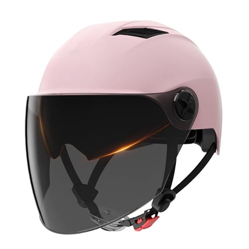 Halbhelm Leichter Helm Roller Moped Fahrrad Straße Motorradhelm Schutzhelm Für Männer Und Frauen Motorradhelme Mit Visier D,(54-62CM) von GAOZITAIGZ