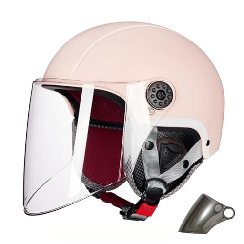 Halbhelm Motorradhelme Cruiser Scooter Moped Touring Motorradhelm Offener Motorradhelm Mit Visier Jethelm Für Männer Frauen C,(55-60CM) von GAOZITAIGZ