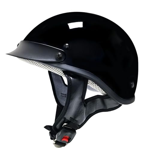 Halbhelm Motorradhelme Schutzhelm ECE 2205 Geprüft Cruiser Scooter Helme Jethelm Mopedhelm Motorradhelme Für Erwachsene A,XL(59-60CM) von GAOZITAIGZ