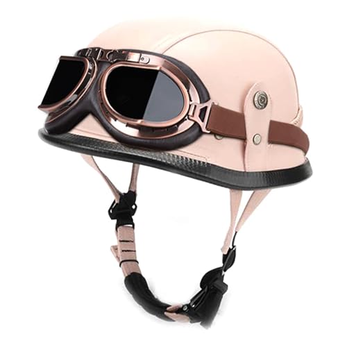 Motorrad-Halbhelm Offener Helm Motorradhelm Schutzschalenhelm Motorradhelm Für Roller Fahrrad Moped E-Bike Unisex A,M(56-57CM) von GAOZITAIGZ