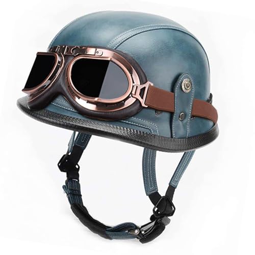 Motorrad-Halbhelm Offener Helm Motorradhelm Schutzschalenhelm Motorradhelm Für Roller Fahrrad Moped E-Bike Unisex F,M(56-57CM) von GAOZITAIGZ