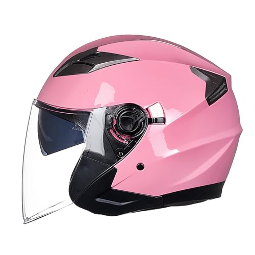 Motorradhelm Für Erwachsene Jethelm Offener Motorradhelm Sturzhelm 3/4 Helme Für Damen Herren Motorrad Roller Fahrrad Moped Helme Mit Visier C,XL(61-62CM) von GAOZITAIGZ