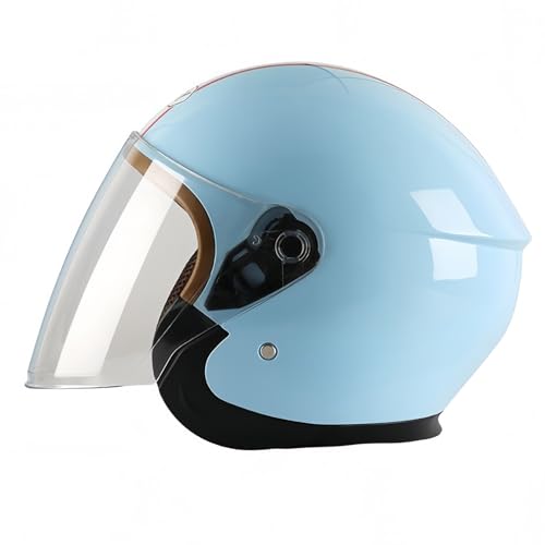 Motorradhelme Halbhelm Mit Schutzbrille Offener Motorradhelm Für Elektrofahrzeuge Roller Moped Jethelm Vier Jahreszeiten A,(54-62CM) von GAOZITAIGZ