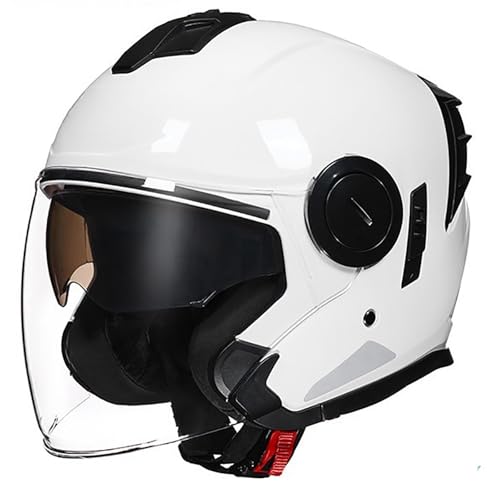 Offener Motorradhelm 3/4 Helm Cruiser Scooter Moped Helme Jethelm Motorradhelme Für Erwachsene Mit Visier Straßenmotorradhelme Für Herren Und Damen A,XL(61-62CM) von GAOZITAIGZ