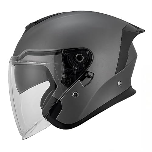 Offener Motorradhelm Sturzhelm 3/4-Helme Mit Doppelvisier Motorrad-Halbhelm Moped-/Scooter-Fahrradhelm Herren- Und Damenhelme E,L(59-60CM) von GAOZITAIGZ