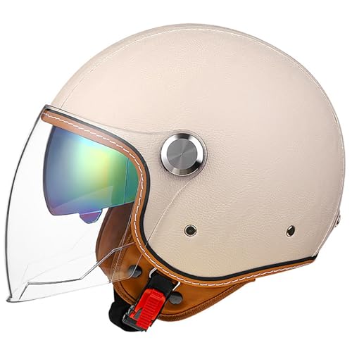 Solider Offener Motorradhelm Roller-Motorrad-Mopedhelm Jethelm Für Das Pendeln In Der Stadt Sturzhelm Mit Visier Motorradhelme Unisex D,M(57-60CM) von GAOZITAIGZ