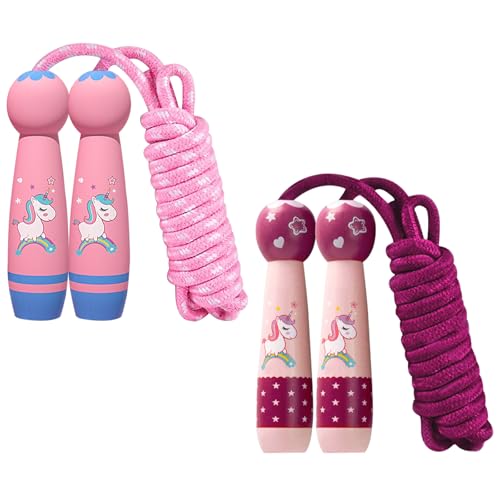 GAROMIA 2 Stück Springseil Kinder 2.6M Verstellbare Kinder Springseil Rosa Kinder mit Holzgriff Baumwolle Seilspringen HüPfseil Kinder Einstellbar Sport Hüpfseil Kinder 4 6 7 8 Jahre GAROMIA 2 Stück Springseil Kinder 2.6M Verstellbare Kinder Springseil Rosa Kinder mit Holzgriff Baumwolle Seilspringen HüPfseil Kinder Einstellbar Sport Hüpfseil Kinder 4 6 7 8 Jahre von GAROMIA