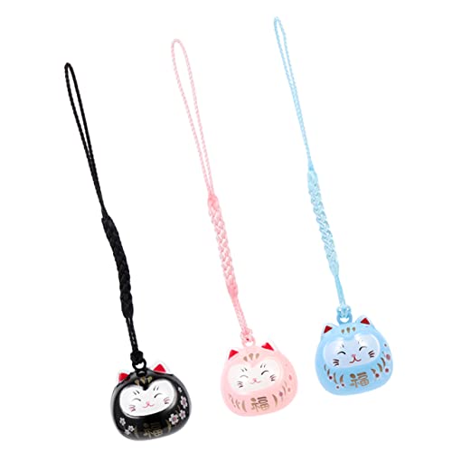 3St Glückliche Katze Anhänger zarter Taschenanhänger Autodekoration Auto Charme Auto-Dekor Perlen Charms anhänger Charm anhänger Telefonanhänger tragbarer Taschenanhänger Messing GAROZATION von GAROZATION