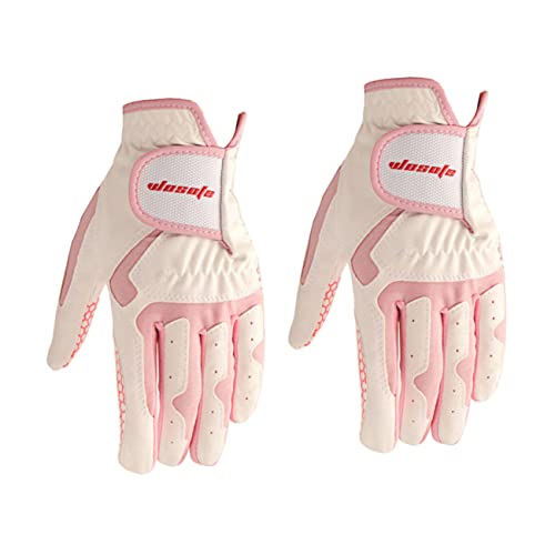 GAROZATION 1 Paar Golfhandschuh Damenhandschuhe Links Frauen Golf Faserhandschuhe Fäustlinge Damen Golfhandschutzhülle Damen Sonnenhandschuhe Handschuh Damen Golfzubehör Rosa Superfeine Faser von GAROZATION