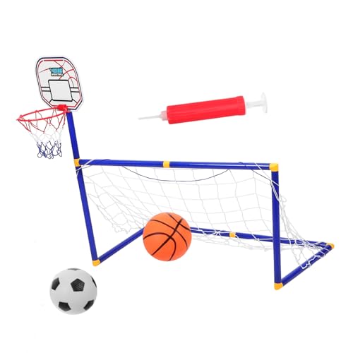 GAROZATION 1 Set Fußballtor Basketballständer Kinderfußball Fußballtor Für Kinder Tragbarer Basketballkorb Outdoor Fußballnetz Inground Basketballkorb Kinderfußballnetz Kunststoff von GAROZATION