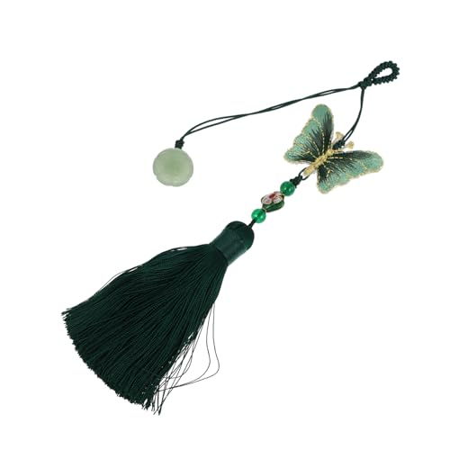 GAROZATION 1Stk Taschenanhänger die chinesen bag charm Schmuckanhänger Hanfu-Behänge Kleidungsaccessoire Hanfu-Anhänger Kleidungszubehör Cheongsam-Verzierung Taschenornament Polyester Green von GAROZATION