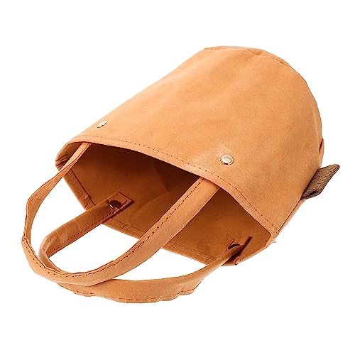 GAROZATION 1stk Handtasche Tragetasche Gepäck Kulturbeutel Taschen Für Frauen Klarsichtbeutel Einkaufstasche Für Frauen Reisetasche Kraftpapiertüte Beige Gewaschenes Kraftpapier von GAROZATION