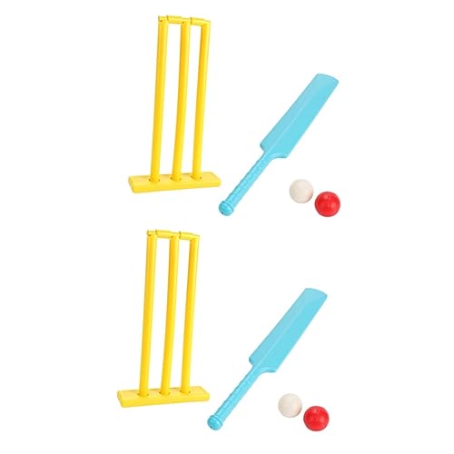 GAROZATION 2 Sätze 4Tlg Cricket-Spielzeug Cricket-Set für Kinder Cricket Set Kinder Spielzeug für draußen gartenspielzeug Cricketschläger-Ballstümpfe Cricket-Stümpfe Kautionen Hinterhofgrille von GAROZATION