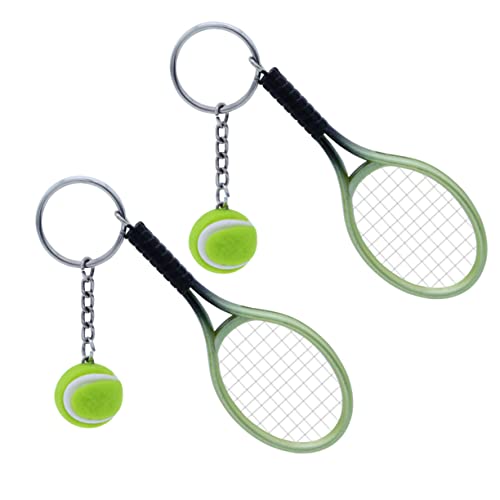 GAROZATION 2er Set Tennisschläger Und Tennisball Schlüsselanhänger Charm Für Kinder Und Erwachsene Grün Ideal Als Für Tennisfans von GAROZATION