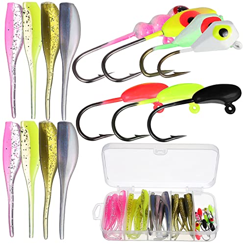 GAROZATION 40 STK weicher Köder Angler ausrüstung meeresangeln fischköder Fishing Tackle Köder zum Angeln auf Bass Köder-Tackle-Kit Angelköder für Salzwasser Zubehör für Angelköder Kieselgel von GAROZATION