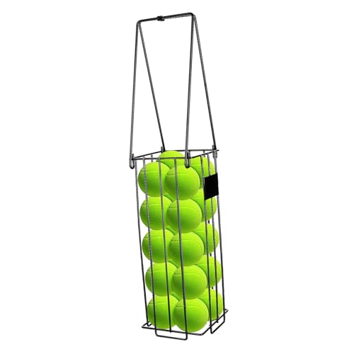 GAROZATION Ballpflücker Tennisball-Retriever Tenniskorb Zum Aufnehmen Von Bällen Tennisballhalter Pickleball-Halter Ausrüstung Für Tennisplätze Korb Für Tennisbälle Rostfreier Stahl Black von GAROZATION