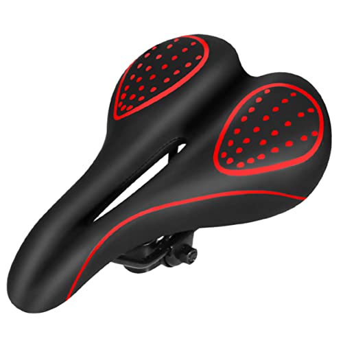 GAROZATION Fahrradsattel Für Mountainbike Ergonomischer Federsattel Schwarz Und Rot Ideal Für Outdoor Fahrten Atmungsaktiv Und Bequem Passend Für Herren Und Damen Optimales von GAROZATION