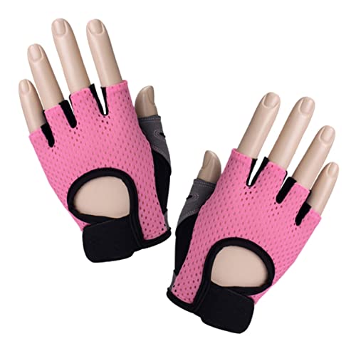 GAROZATION Modische Halbfinger Handschuhe Für Damen Fitness Trainingshandschuhe Mit Rutschfester Handfläche Ideal Für Gewichtheben Und Krafttraining Rosa Größe M von GAROZATION