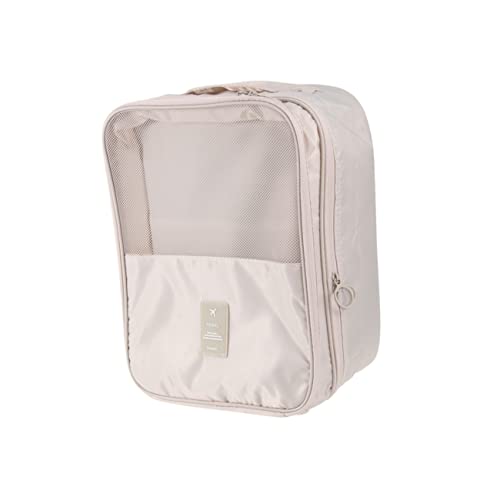 GAROZATION Reise Schuhaufbewahrungstasche Doppellagig Faltbar Und Tragbar Schmutz Und Feuchtigkeitsbeständig Idealer Schuhbeutel Organizer Für Reisen Beige von GAROZATION