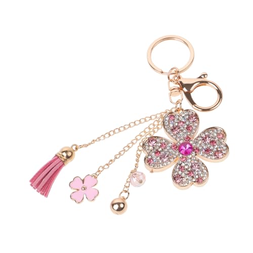 GAROZATION Schlüsselanhänger Edelstein-Schlüssel-Accessoire Autoanhänger deko der glücksbringer schlüssel Ringe schlüsselringe Schlüsselzubehör Taschenanhänger aus Strass Strasssteine Rosy von GAROZATION