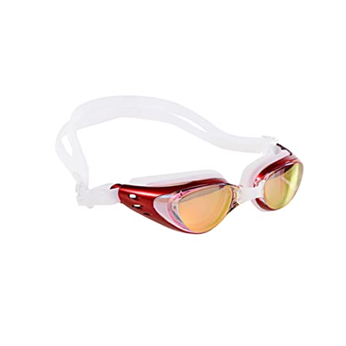 GAROZATION Schwimmbrille Für Herren Und Damen Antibeschlag Und UV Schutz Verstellbare Silikonbänder Wasserdicht Rote Schwimmbrille Für Erwachsene Klare Sicht Beim Wettkampf Und von GAROZATION