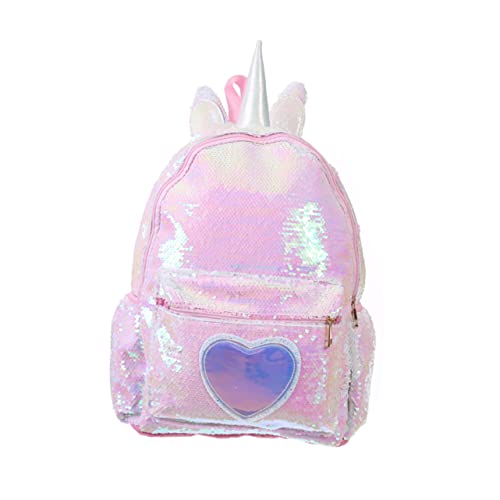 GAROZATION Sequin Rucksack Einhorn Für ädchen Großer Kapazitäts Rucksack Modische Schultertasche Für Schule Und Studium von GAROZATION