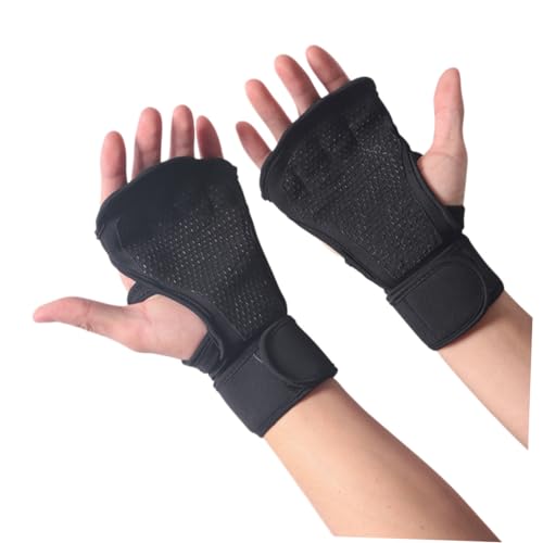 GAROZATION Unisex Fitness Handschuhe Rutschfestes Silikon Atmungsaktives Tauchtuch Gewichtheben & Krafttraining Langhantel Training Größe XL Schwarz von GAROZATION