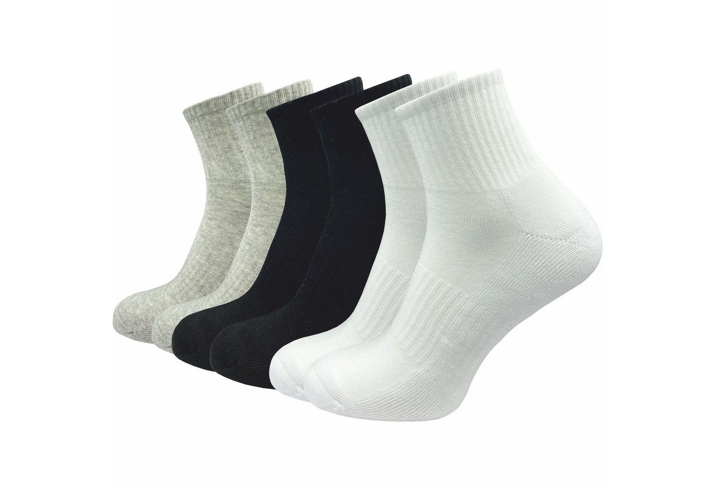 GAWILO Kurzsocken für Damen - Premium Socken für Sport & Freizeit - ohne drückende Naht (6 Paar) in weiß, schwarz & grau, leichte Plüschsohle für höchsten Tragekomfort von GAWILO