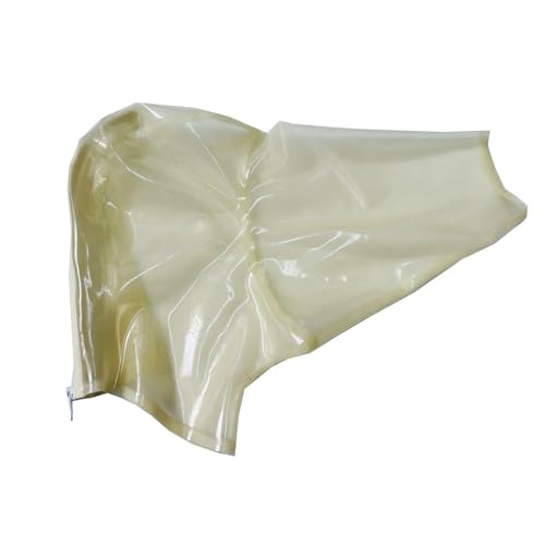 GAYLOP Transparente Latex-Gummimaske für Damen und Herren, Gummimaske mit Reißverschluss auf der Rückseite, handgefertigte Kopfbedeckung – Schwarz, S von GAYLOP