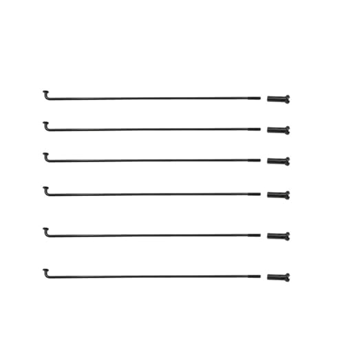 GBLINMINJIN Speichen, 20 Stück, 14 G, Durchmesser 2,0 mm, schwarz, J-Biegung, runde Körperlänge (Länge 265 mm) von GBLINMINJIN