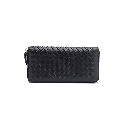 GBNYTT Damen Geldbörse Damen Leder Lange Geldbörse Gewebt Clutch Kartentasche Einfache Brieftasche, einfarbig, Einheitsgröße von GBNYTT