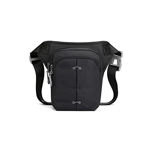 GBNYTT Hüfttasche Herren Nylon Hüfttasche Outdoor Oberschenkel Hüfttasche Mode Wasserdicht Schultertasche Freizeit Sport Radfahren Sling Bag, Schwarz, Einheitsgröße von GBNYTT