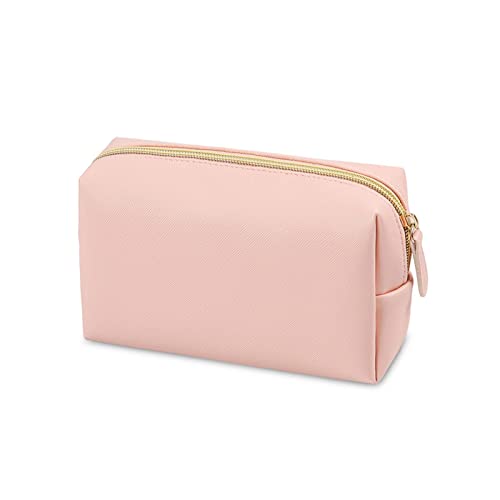 GBNYTT Make-up-Tasche für Damen, wasserdicht, PU-Leder, einfarbig, Kosmetiktasche, Reise-Kosmetiktasche, tragbare Toilettenartikel-Aufbewahrungstasche, Organizer-Tasche, rose, Einheitsgröße von GBNYTT