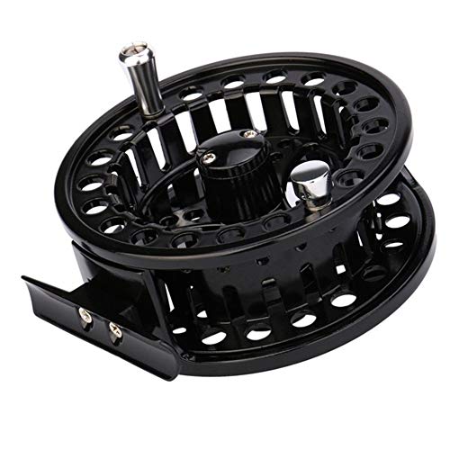 GBSONGLIANGBO Fliegenrolle,Fliegenfischen Rolle Fliegenrolle Large Arbor-Silber-Schwarz Aluminum Single Action Large Fliegenfischen Reel(Black,5000 Series) von GBSONGLIANGBO