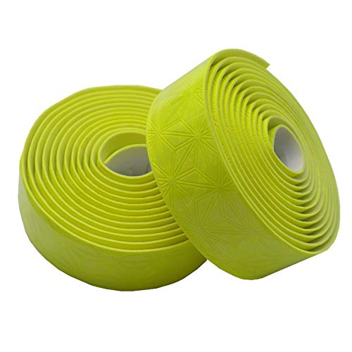 GBSONGLIANGBO Lenkerband,Fahrrad Lenkerband Anti-Rutsch Rennrad Fahrrad Lenkerband Radfahren Griff Bike Grips MTB Cork Bar Tape PU Gürtel Riemen Fahrrad Zubehör(Fluorescent Yellow) von GBSONGLIANGBO