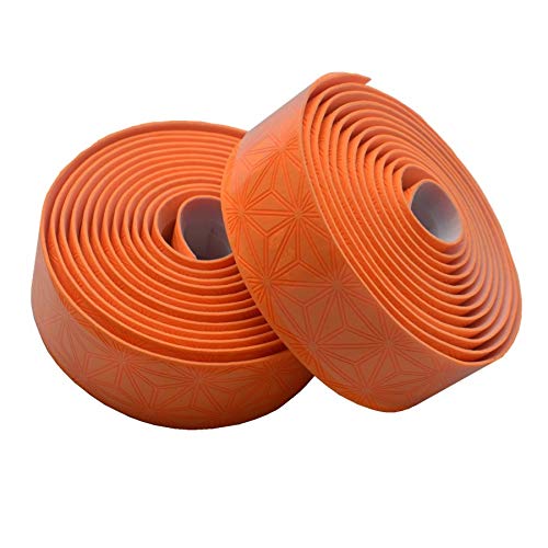 GBSONGLIANGBO Lenkerband,Fahrrad Lenkerband Anti-Rutsch Rennrad Fahrrad Lenkerband Radfahren Griff Bike Grips MTB Cork Bar Tape PU Gürtel Riemen Fahrrad Zubehör(Orange) von GBSONGLIANGBO