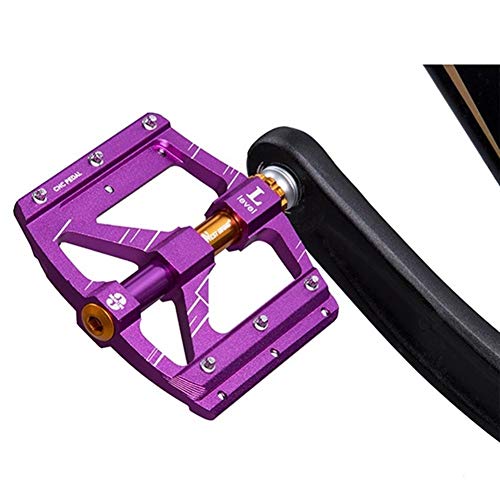 GBSONGLIANGBO Pedale,MTB Pedale Fahrrad-Pedal MTB Straßen-Fahrrad-Pedale Lila Aluminiumlegierung Plattform 3 gedichtetes Lager Ultra Cycling Bike Pedale(Purple) von GBSONGLIANGBO