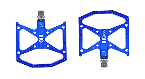 GBSONGLIANGBO Pedale,MTB Pedale Ultralight Flat Foot Mountain Bike Pedale MTB CNC Aluminiumlegierung versiegelt 3 Lager Anti Slip Fahrradpedale Fahrradteile(Blue) von GBSONGLIANGBO