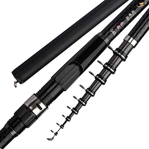 GBSONGLIANGBO Spinnrute,Forellenrute Carbon Rock Angelrute 3.6m 4,5m 5,4 m 6,3 m 7,2m Rod Teleskope Meer Angelrute Teleskop-Spinnrute Ultralight Hard(3.6 m) von GBSONGLIANGBO