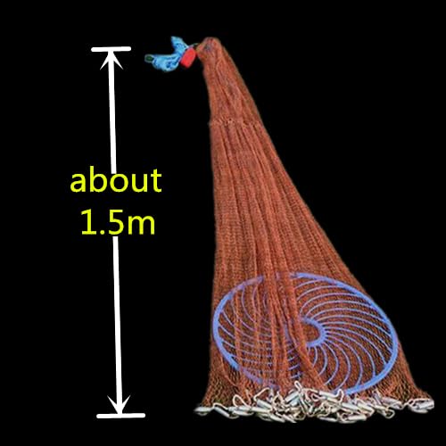 Wurfnetz Zum Fischen Leichtes Wurfnetz mit Scheibenhöhe 1,2–3,6 m, Multifilament-Fischernetz, kleine Maschen, Jagdwerkzeug(30) von GBYUHAIJUN