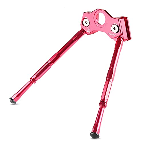 GBZIJIE Fahrradständer,Ständer Fahrrad Verstellbare Fahrradkurbel Kickstand Straße Mountainbike Parkplatz Pedal Unterstützung Mini MTB Standfußbatterie Radteile(Red) von GBZIJIE