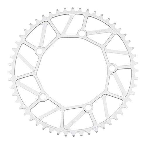 GBZIJIE Kettenblatt,Fahrrad Kettenblatt Single Chainring 130 BCD Bike Kettenring schmal breit 9 10 11 Geschwindigkeit Falten Fahrradkettenrad 3 Farben 6 Größen(Silver 54T) von GBZIJIE