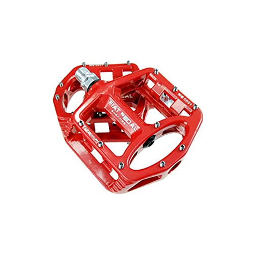 GBZIJIE Pedale Fahrrad,Fahrradpedale Plattform Magnesiumlegierung Road Bike Pedals Ultralight MTB Große Fuß Straße Radfahren Lager Pedal Fahrrad Teile Zubehör(Red) von GBZIJIE