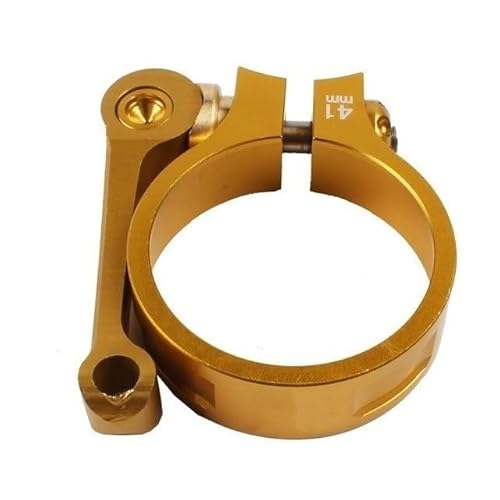 GBZIJIE Sattelklemme,Sattelkloben 41mm Fahrradsattelstütze Klammern auf for die Straßen Faltrad Sattelrohrklemme CNC-Aluminiumlegierung einen.Kreislauf.durchmachensattel Sattleklemme(Gold) von GBZIJIE