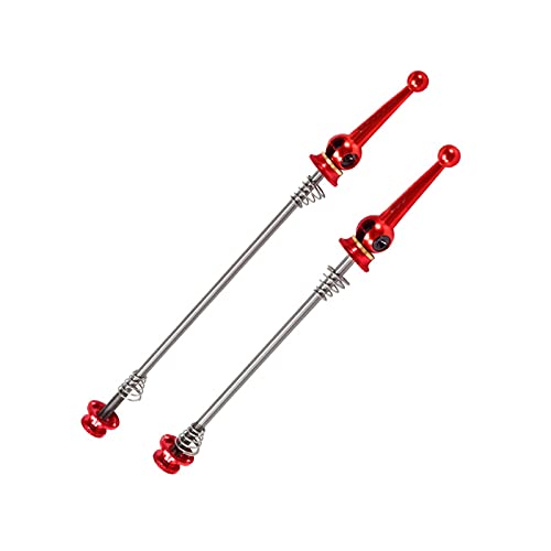 GBZIJIE Schnellspanner,Schnellspanner Rennrad 1 Pair Bicycle Rad Quick Release Hub Vordere Hinterachse Skewer Set Titan Legierung Zubehör für Rennrad(Red) von GBZIJIE