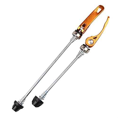 GBZIJIE Schnellspanner,Schnellspanner Rennrad Fahrradrad Nabe Spieße Vordere Rückseite Schnellrelease Skewers MTB Rennrad Clip Hebel Achse 145 / 185mm 90g(Orange) von GBZIJIE